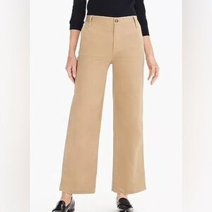 J. Crew Full-length wide-leg chino pant brown tan size 12  style J7331